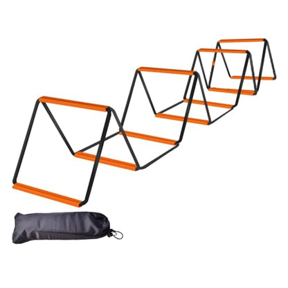 Agility Ladder Soccer Agility Ladder Football Speed Ladder Workout Agility Ladder Carbon Steel Foldable Suitable for Adults Athletes Coaches Team TRAI - size: 10 Grids With Bag
