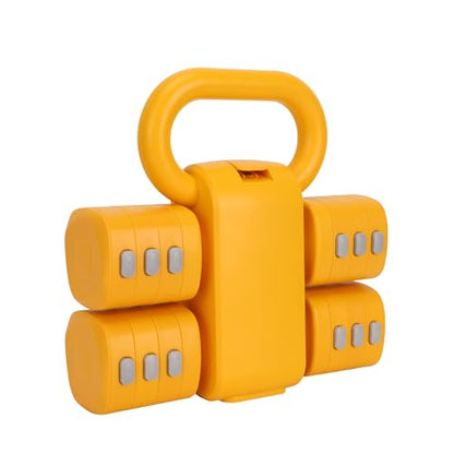 Adjustable Dumbbell Set of 2, 4 in 1 Free Weights for Women with Fast Adjustment, Home Gym & Outdoor Exercise Training, Includes 2.2lb 3.3lb 4.4lb 5.5lb Hand Weights, Compatible with Kettlebells - color: Yellow