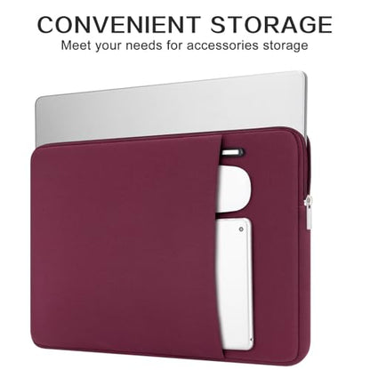 RAINYEAR 15 Inch Laptop Sleeve Protective Case Soft Cover Computer Bag with Front Pocket & Accessories Pouch, Compatible with 15.4" MacBook Pro/Air M2 M3 M4 M5 A3448 A1707 A1990 (Red) - color: Red, size: 15"-15.4"