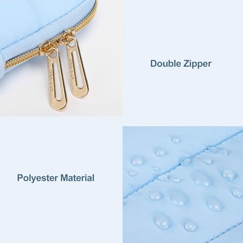 MOSISO Laptop Case 13.3 inch,13-13.3 inch Puffy Laptop Sleeve Compatible with MacBook Neo/Air 13.6 M5 M4 M3 M2 M1/Pro 13/14,HP Dell ASUS Lenovo,Polyester Horizontal Bag with Small Case, Air Blue - color: Air Blue, size: 13.3 inch