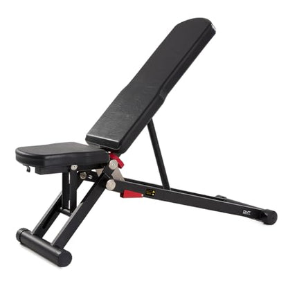 DHT Weight Bench, Adjustable Weight Benches for Home Gym, Workout Bench with Fast Folding, Incline Decline Bench Press for Full Body, Black