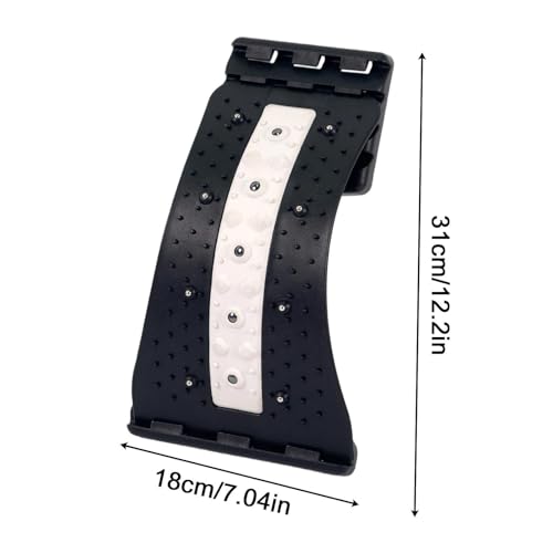 Back Stretcher Device,4 Level Adjustable Curved Ergonomic,Low Back Stretcher - for Home Gym Car Bedside Yoga Mat Sofa Office Chair - color: Black and White