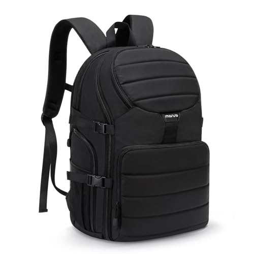 MOSISO Camera Backpack, DSLR/SLR/Mirrorless Camera Bag, Top Quick Access Photography Travel Backpack with 15-16 inch Laptop Compartment&Rain Cover, Camera Case Compatible with Canon/Nikon/Sony, Black