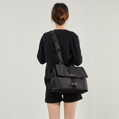 Commuting backpack for both men and women, casual computer backpack, crossbody bag, versatile backpack (Black) - color: Black