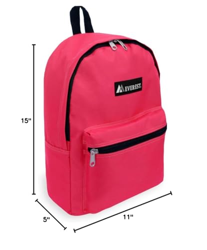 Everest 1045K Basic Backpack, 15", Hot Pink - color: Hot Pink