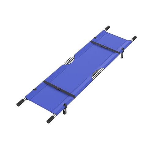 Folding Medical Stretcher, Stainless Steel Stretcher Portable, Blue First Aid Stretcher, Patient Transfer Backboard Immobilization, Multi Purpose Home, for Accident Rescue