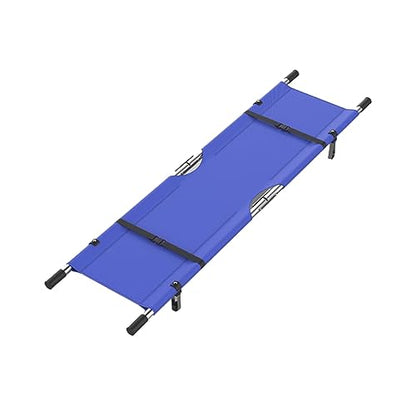 Folding Medical Stretcher, Stainless Steel Stretcher Portable, Blue First Aid Stretcher, Patient Transfer Backboard Immobilization, Multi Purpose Home, for Accident Rescue