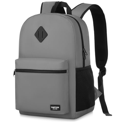 17 Inch School Backpack,Unisex Classic Bookbag Teens Schoolbag with USB Port for High School College Office Work Travel - color: Dark Gray, size: 17.3 inch