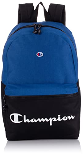 Champion Manuscript Backpack with Padded Adjustable Straps, Water Bottle Pocket for Work, Travel, Daily Use - color: Blue