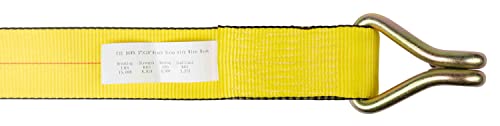 Mytee Products (12 Pack) 3" x 30' Winch Straps w/Wire Hook, WLL 5000 Flatbed Tie Down Strap - color: 12 - Pack, size: 3" x 30'