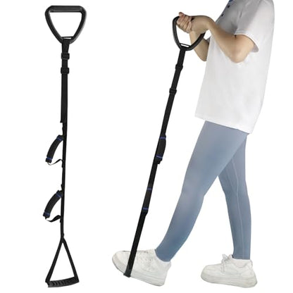 Long Leg Lifter, Leg Lifter Strap Rigid with Large Foot Loop, Legs Strap Lift for Get in and Out of Bed,Car,Wheelchair for Disables and Elderly，Foot Straps，Legs Aid Lift aids (25.5in-56in)