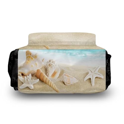 Miaoquhe Sea Shell Backpack Animal Printed Laptop Backpack for Girls Boys Kids Beach Sea Star School Bookbags College Shoulder Bag Computer Daypack for Women Men Travel Work - color: Beach