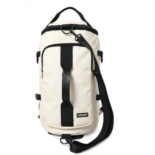 Plexon 3 in 1 Duffle Backpack for Travel Gym Sports Workout, 21" Water-resistant Carry On Duffel Bag, Lightweight Tear-Resistant Weekender for Men Women - color: White