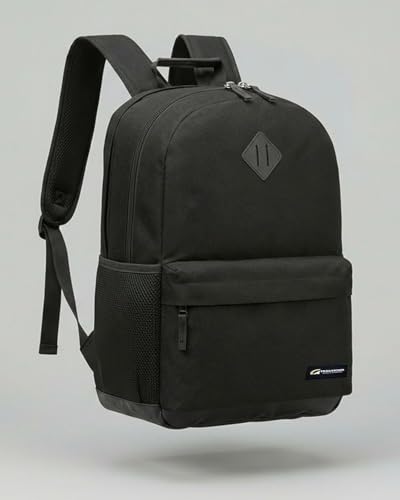 TRAILKICKER Laptop Backpack, Water Resistant Computer Backpack for Work, Travel & School, 17 Inch Laptop Compartment, 2 Compartments, Ergonomic Shoulder Straps, Black - color: Black