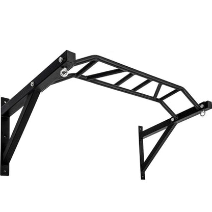 BESTHLS Wall Mounted Pull Up Bar and Dip Station, Heavy Duty Wall Mount Pull-up Chin Up Bar Multifunctional Home Gym Workout Indoor Exercise Equipment Support to 440 Lbs - style: Multi-grip