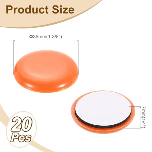 uxcell 20Pcs Furniture Sliders, 1-3/8 Inch Round Self-Adhesive Carpet Furniture Moving Pads Gliders Floor Protectors for Carpeted Tile Vinyl Hardwood Floors, Orange - size: 1-3/8 Inch