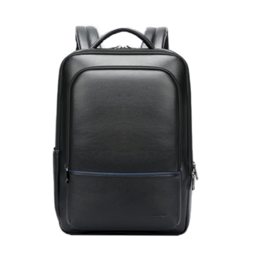 BOPai Genuine Leather Backpack for Men Multi-Function 15.6 inch Laptop Premium Executive Business Travel Friendly Smart Rucksack Anti Theft Large Capacity Office Classic Black - color: Black3
