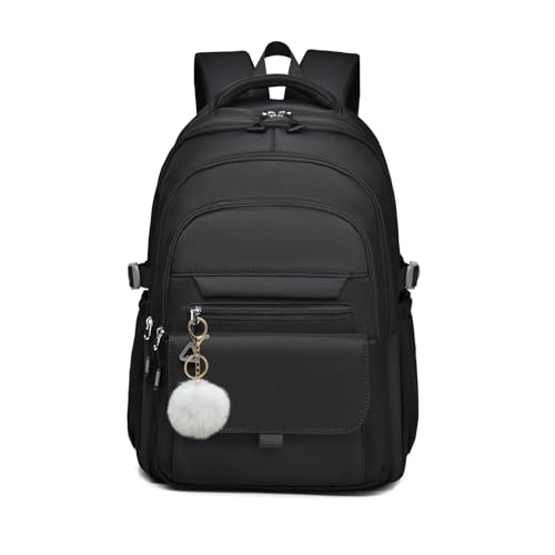 Backpack for Girls, Solid-Color School Backpack for Boys Kids, Aesthetic Girls Bookbag for Elementary School Travel Daypack,Black - color: Black