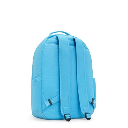 Kipling Women's Seoul 15" Laptop Backpack, Durable, Roomy with Padded Shoulder Straps, Built-In Protective Sleeve - color: Powder Blue, size: 12.75''L x 17.25''H x 8''D