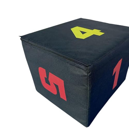 Plyometric Jump Box 3-in-1 Height Options, 30x45x35cm (11.8x17.7x13.8in), EPE Foam & PVC, Portable Training Box for Home Gym, Strength & Agility