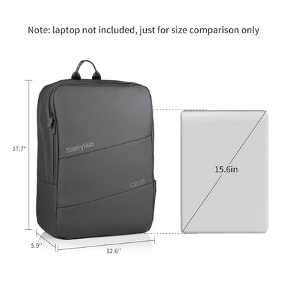CZUR Business Travel Backpack for Men, Black Water Resistant Laptop Backpack, High Capacity Work Backpack Fits 17.3 Inch Laptop