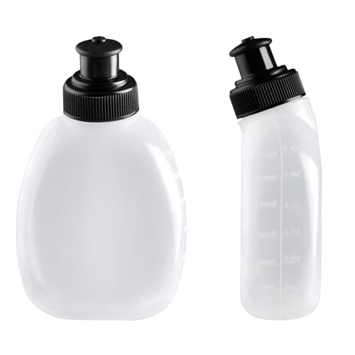 Azarxis Running Water Bottles Flask BPA Free Leakproof Hydration Vest Packs Waist Belt Replacement for Triathlon Marathon Hiking Cycling Climbing Runner - color: #1 175ml / 5.9oz - 2 Pack