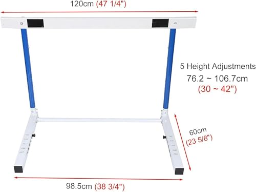 Track and Field Hurdles for Adult Athletes, Adjustable Height 30-42in Agility Hurdles, Outdoor Workout Training Pole Set, Professional Hurdle
