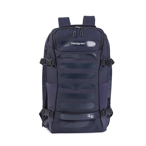 Hedgren TRIP LARGE Travel Backpack – Expandable, Water-Repellent RPET, Carry-On with RFID Protection, Laptop & Clothing Compartments, Rain Cover & Smart Sleeve - 36.2 L (Peacoat Blue) - color: Peacoat Blue