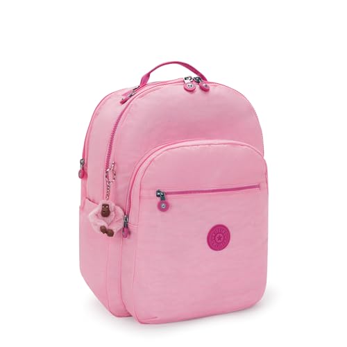 Kipling Women's Seoul Extra Large 17" Laptop Backpack, Durable, Roomy with Padded Shoulder Straps, Built-In Protective Sleeve - color: Pink Frosting, size: 13.5''L x 17.75''H x 9''D