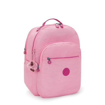 Kipling Women's Seoul Extra Large 17" Laptop Backpack, Durable, Roomy with Padded Shoulder Straps, Built-In Protective Sleeve - color: Pink Frosting, size: 13.5''L x 17.75''H x 9''D
