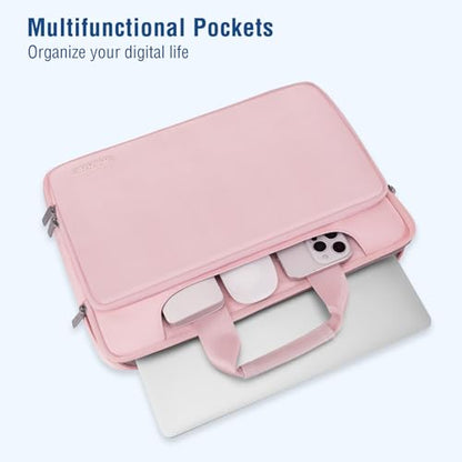 MOSISO 360 Protective Laptop Bag 13.3 inch, 13-14 inch Computer Bag Compatible with MacBook Air 13 inch/Pro 13 inch/Pro 14 inch,HP,Dell,Notebook, Laptop Carrying Case with Strap&Handle, Pink - color: Pink, size: 13.3 inch