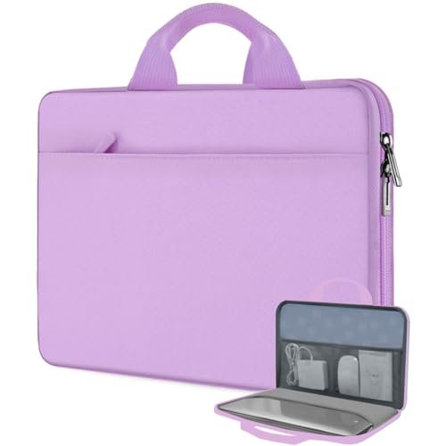 Hseok Laptop Case 13.3-14 inch Sleeve, TSA Computer Handbag Water-Resistant and Shockproof Bag Compatible with MacBook Pro/Neo 14", Mac Air/Pro 13.3" and 13"-14" Notebooks Chromebooks,Purple - color: Purple