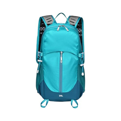 25L Hiking Backpack with Hydration Compartment Water Resistant Outdoor Daypack with Rain Cover Breathable Back System for Outdoor Travel Camping Daily Use Blue - color: Blue