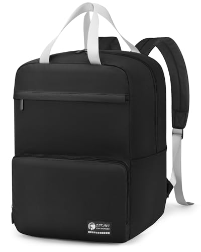 Lightweight Personal Item Bag 17x10x9 Ultralight 0.5lb Foldable Travel Backpack for Women Men College Casual Daypack - color: Black