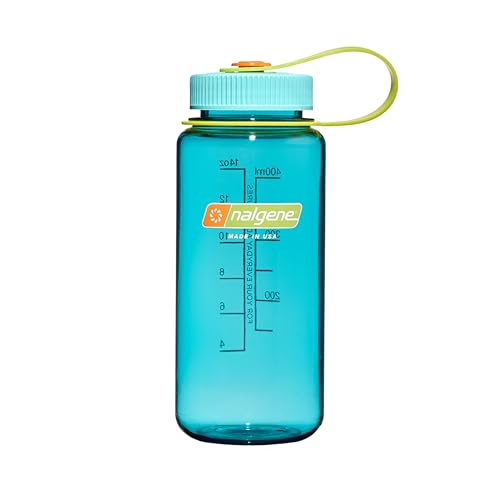 Nalgene 16 oz Wide Mouth Water Bottle | Slim Cup Holder Size, BPA-Free, Durable & Leak Proof, Lightweight Travel Bottle, Cerulean - color: Cerulean Sustain, size: 16 Ounces