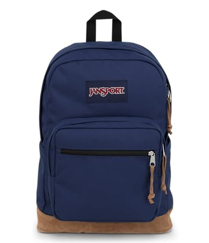JanSport Right Pack Backpack - Durable Daypack with Padded 15" Laptop Sleeve, Spacious Main Compartment & Integrated Water Bottle Pocket - Navy - color: Navy