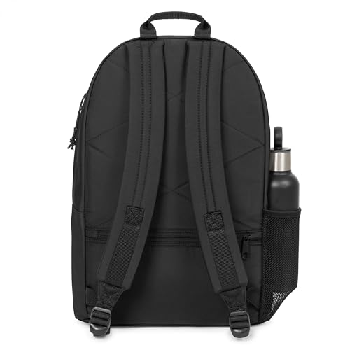 EASTPAK Padded Double – 24L Squared Backpack with Dual Front Pockets, 13” Laptop Sleeve, Bottle Holder & Padded Straps, Black Denim - color: Black Denim