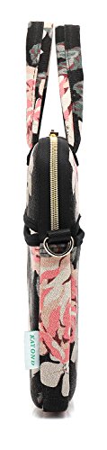 kayond Black Rose Patten water-resistant Laptop Shoulder Messenger Bag Case Sleeve for 12 Inch 13 Inch Laptop - color: Black Rose, size: 13-13.3 inch