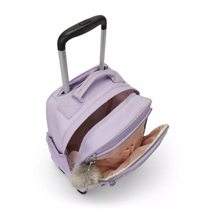 Kipling Women's Gaze Large Rolling Backpack, Durable, Wheeled Backpack with Adjustable Shoulder Straps, Nylon Book Bag - color: Bridal Lavender