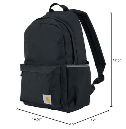 Carhartt 21L Classic Laptop Backpack, Water-Resistant Pack W/ 15" Laptop Sleeve and Organizational Compartments, Black - color: Black, size: One Size