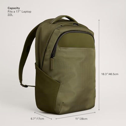 Troubadour Neo Backpack - 22L Lightweight Laptop Backpack - Ergonomic & Water Resistant - Versatile Style for Work and Travel - Bronzed Olive - color: Bronzed Olive