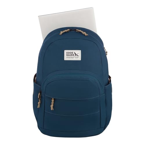 Eddie Bauer Campus Backpack 26L | Everyday Carry | Work | Travel | Commuter | Padded Laptop Sleeve | Stretch Bottle Pockets | Lightweight | Durable - Marine Blue - color: Campus - Marine Blue, size: 26L