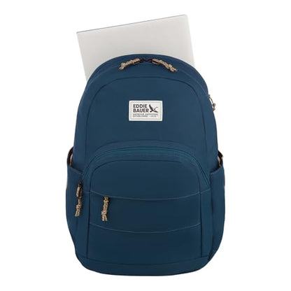 Eddie Bauer Campus Backpack 26L | Everyday Carry | Work | Travel | Commuter | Padded Laptop Sleeve | Stretch Bottle Pockets | Lightweight | Durable - Marine Blue - color: Campus - Marine Blue, size: 26L