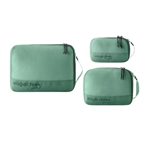 Eagle Creek Pack-It Reveal Cube Set - Packing Cubes for Compartmentalizing Luggage - Durable - Ultra-Lightweight - Water-Resistant - Easy Grab Zipper Pull - Mesh Windows - Willow Green - XS/S/M - color: Willow Green