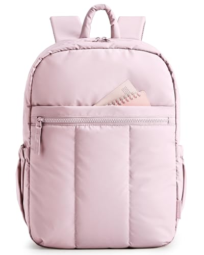 BAGSMART Backpack for Women, Travel Backpack with Large Side Pocket, 15.6 Inch Work College Backpack Purse, Waterproof Business Teacher Laptop Bag, Pink - color: 15.6 In-pink, size: Standard 15.6 Inch