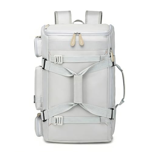 Snowboard Skateboard Duffle Bag Backpack for Men Women, 50L Waterproof Sports Gym Bag Carry On Backpack Weekender Overnight for Travel Hiking Camping Fitness Light Grey - color: Z01-light Grey