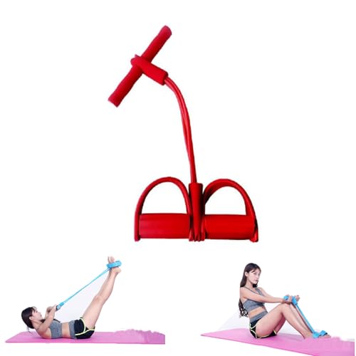 Fashion Puller Exercise,4 Tube Foot Pedal Resistance Band,Elastic Yoga Resistance Band for Women,Multifunctional Pedal ResistanceBand with Handles for Arm,Waist Training & Stretching,Fitness - color: #E