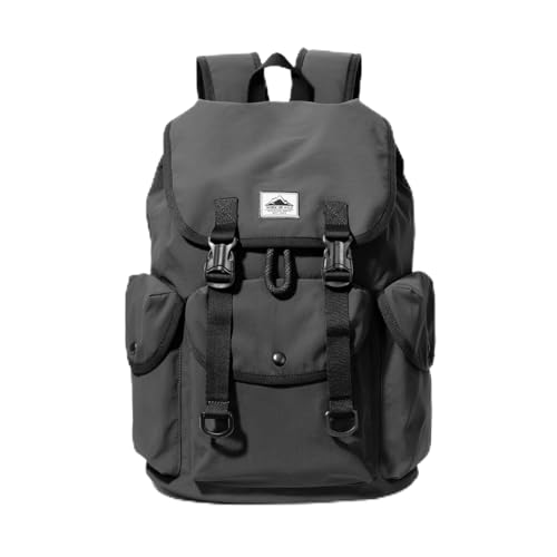Waterproof Ultralight Nylon Rucksack, Flip Top Backpack with Drawstring Closure, 16in Laptop Slot, Ergonomic Daypack for Outdoor Hiking, Camping & Urban Daily Commute Unisex Versatile Pack for Travel - color: Up-grey
