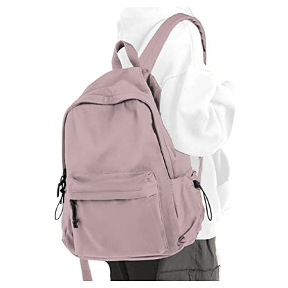 Purple School Backpack for Girls Water Resistant High School Book Bag Simple Backpack for Teens Boys Girls, Lightweight Simple Middle School Back Pack Daypack - color: Purple