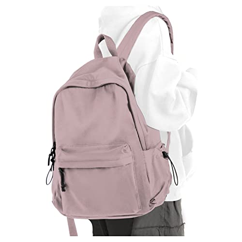 Purple School Backpack for Girls Water Resistant High School Book Bag Simple Backpack for Teens Boys Girls, Lightweight Simple Middle School Back Pack Daypack - color: Purple